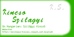 kincso szilagyi business card