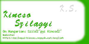 kincso szilagyi business card